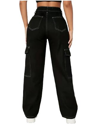 Cargo Jeans de Cintura Alta para Mujer