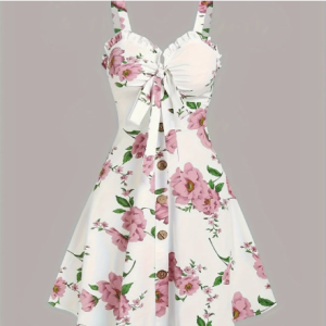 Vestido sin mangas con estampado floral