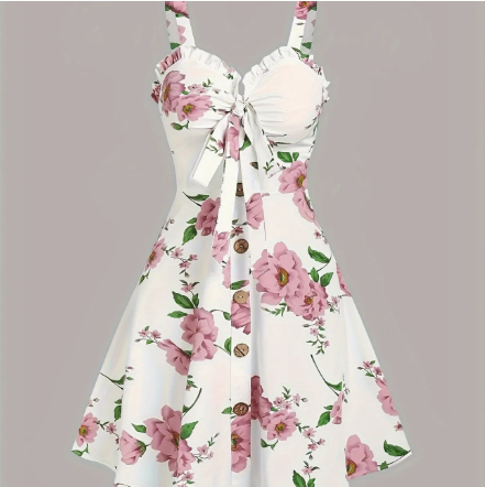 Vestido sin mangas con estampado floral