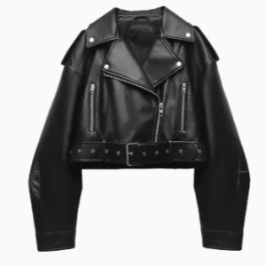 Chaqueta Crop Top Cuerina de Mujer