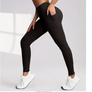 Pantalones Casuales de Cintura Alta para Mujer con Bolsillo Lateral