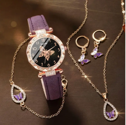 Conjunto Mariposa Reloj y Pulsera