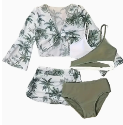 Traje de Baño para Mujer Estilo Veraniego Palmeras